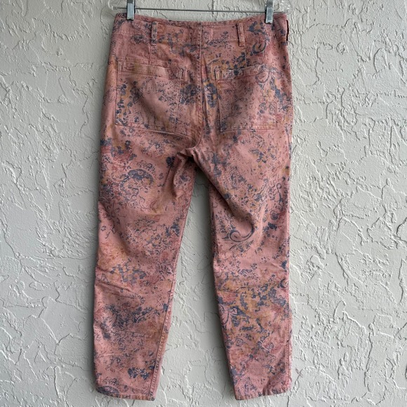 Anthropologie Wanderer Trouser Pant Floral High Rise Button Fly Utility Women 27 - Picture 6 of 8